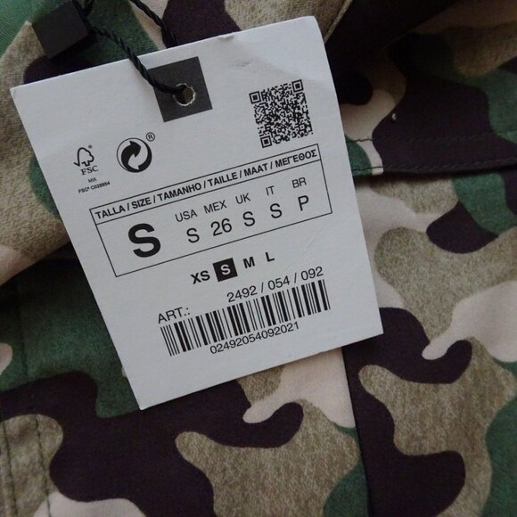 New ZARA Camo Printed Skort Skirt Shorts Camouflage Golf Hiking Active Casual S - Picture 10 of 13